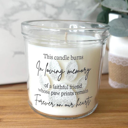 Remembrance Paw Prints Forever In Our Heart Candle