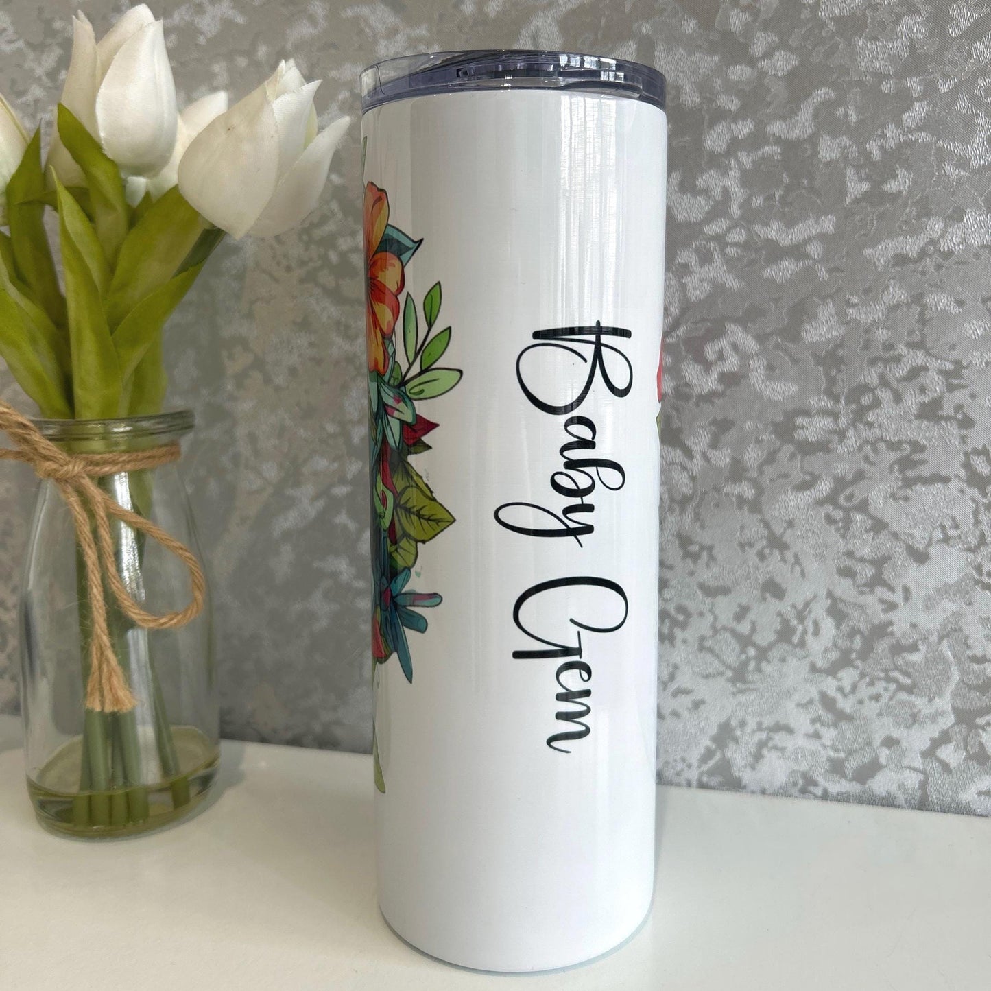 Skull With Flowers 20oz Tumbler