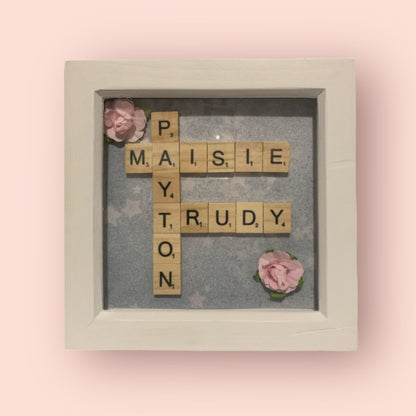 Personalised Scrabble Letter family Frame Gift