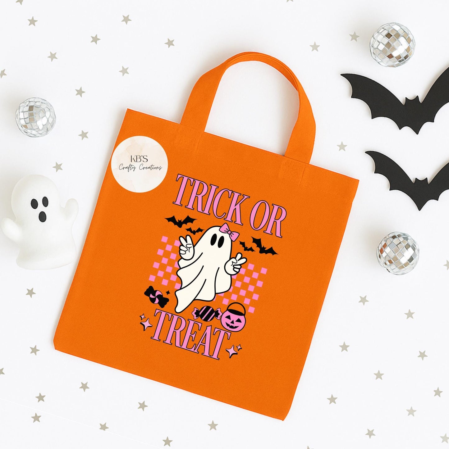 Ghostly Trick or Treat Tote Bags