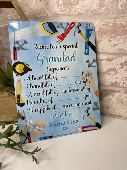 Recipe For A Special Grandad Plaque