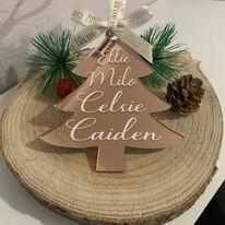 Personalised Christmas Tree Shaped Bauble decoration