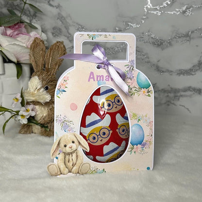 Personalised Easter Bunny Egg Holder | Kids Custom Name Easter Gift Treat Box