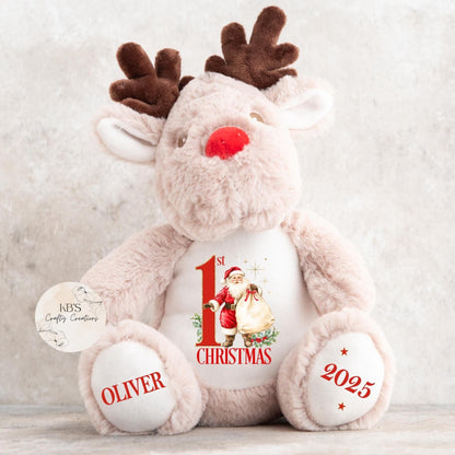 1st Christmas Reindeer Teddy