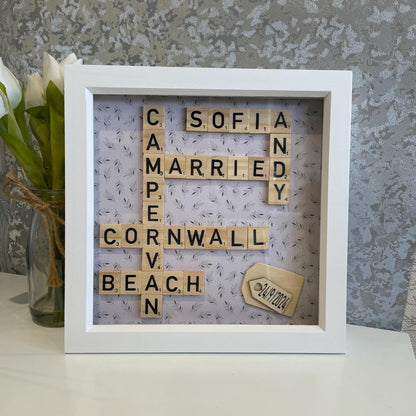 Personalised Scrabble Letter family Frame Gift