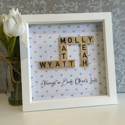 Personalised Scrabble Letter family Frame Gift