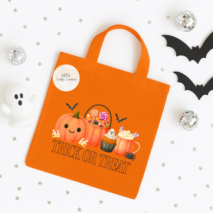 Ghostly Trick or Treat Tote Bags