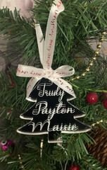 Personalised Christmas Tree Shaped Bauble decoration
