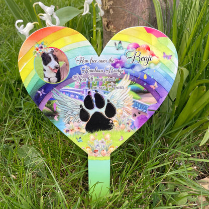 Rainbow Pet Memorial Grave Decoration