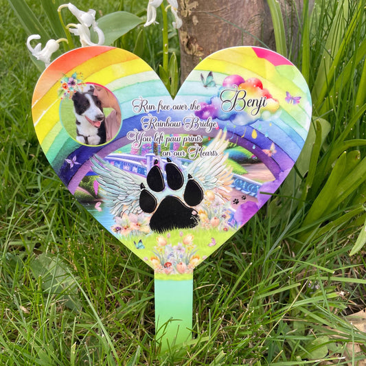 Rainbow Pet Memorial Grave Decoration