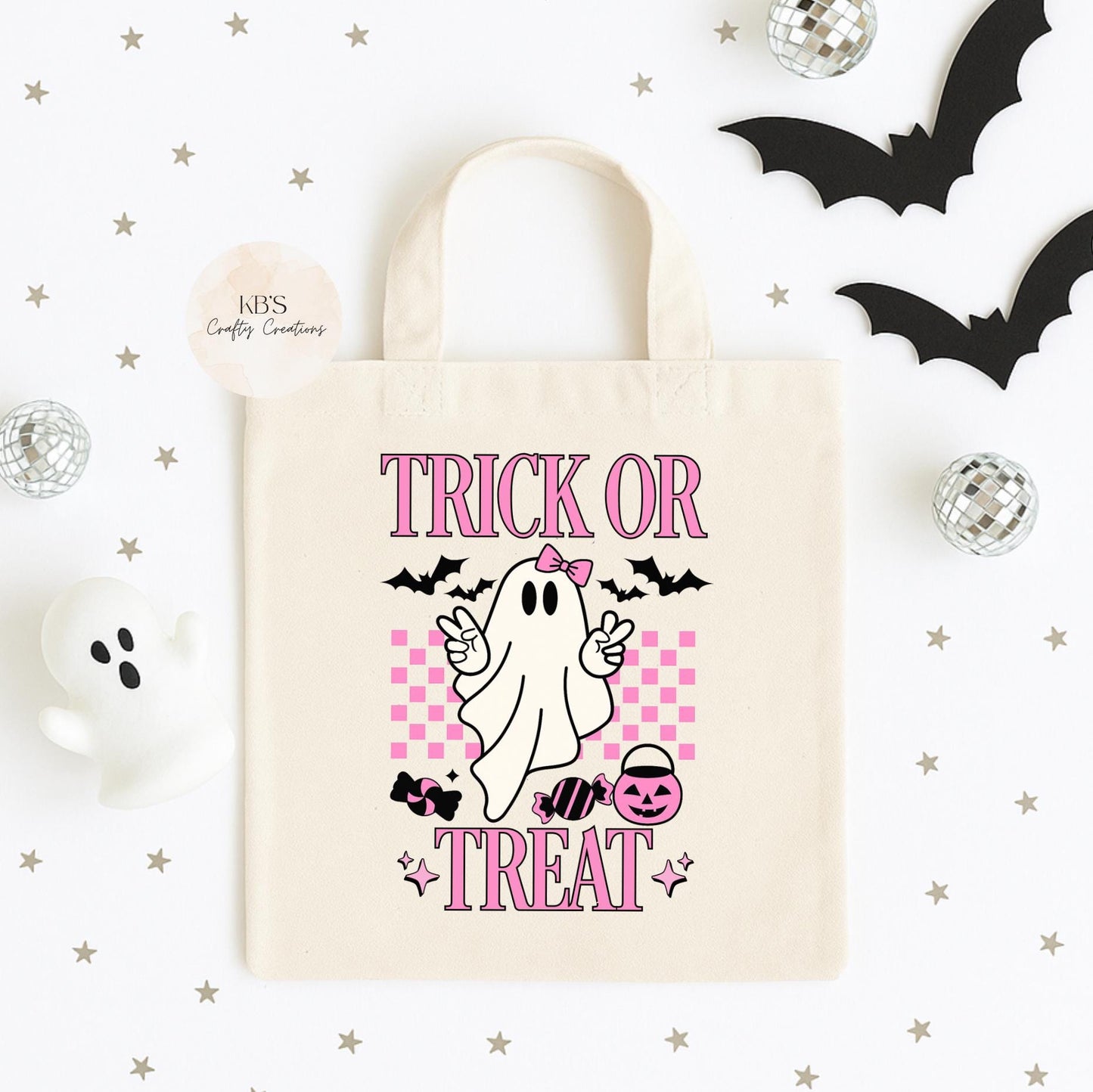Ghostly Trick or Treat Tote Bags
