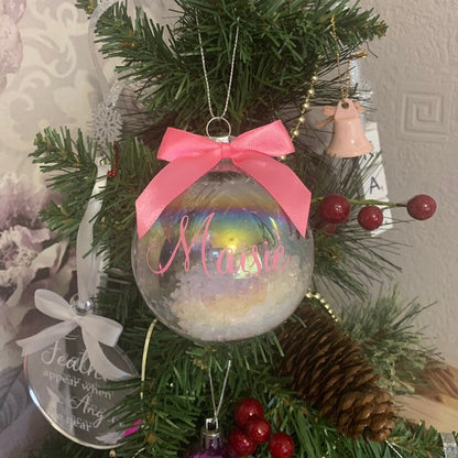 Personalised Iridescent Christmas Bauble