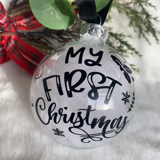My First Christmas Feathered Bauble
