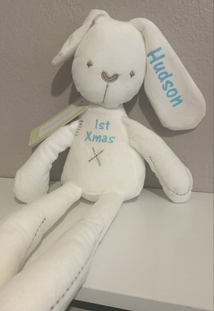 Personalised New-Born Arrival Soft White Bunny