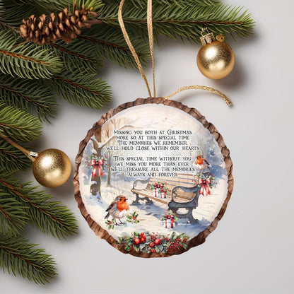 Missing You At Christmas Time Memorial Log Slice Bauble