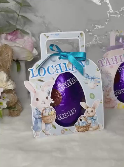 Personalised Easter Bunny Egg Holder | Kids Custom Name Easter Gift Treat Box
